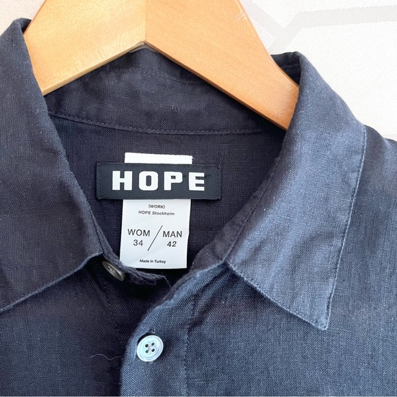 HOPE STOCKHOLM Elma SL Black Linen Button down Dress  Pockets Size 34 or Small - Picture 3 of 8